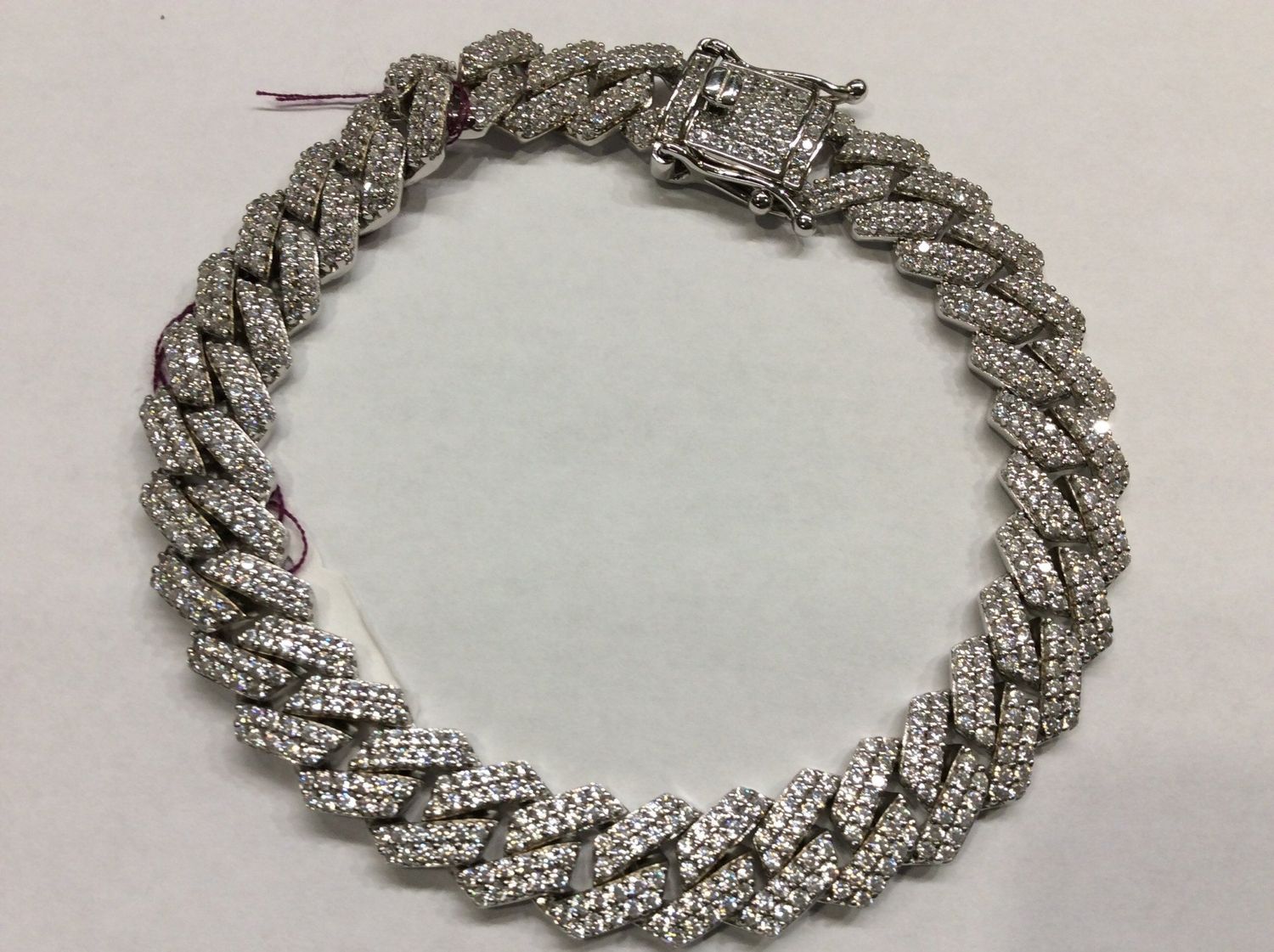 Q-5727 Sterling Silver 10mm Micro Pave Monaco Rhodium