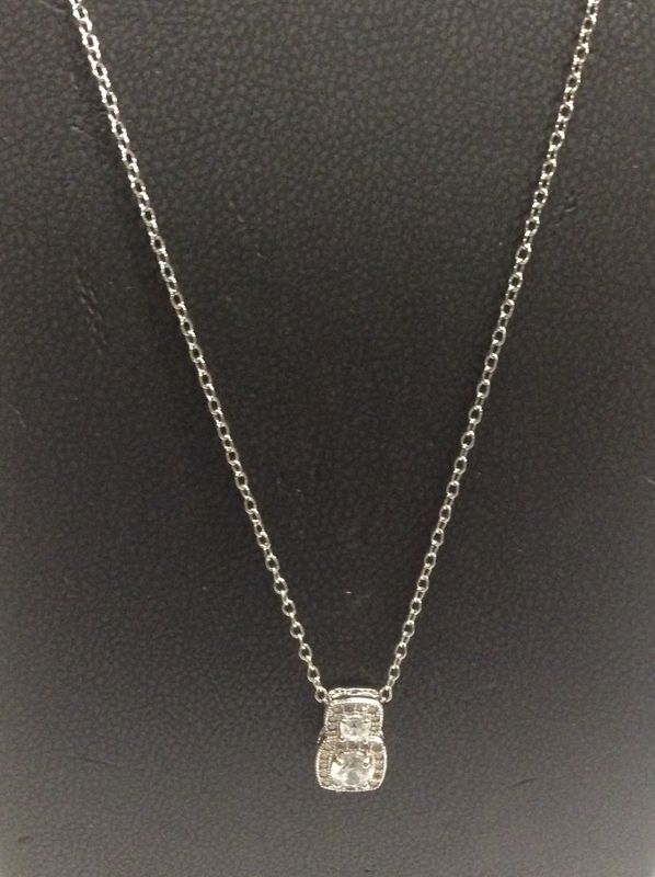 P0051CAP18 Lafonn Necklace Sterling Silver Simulated Diamonds