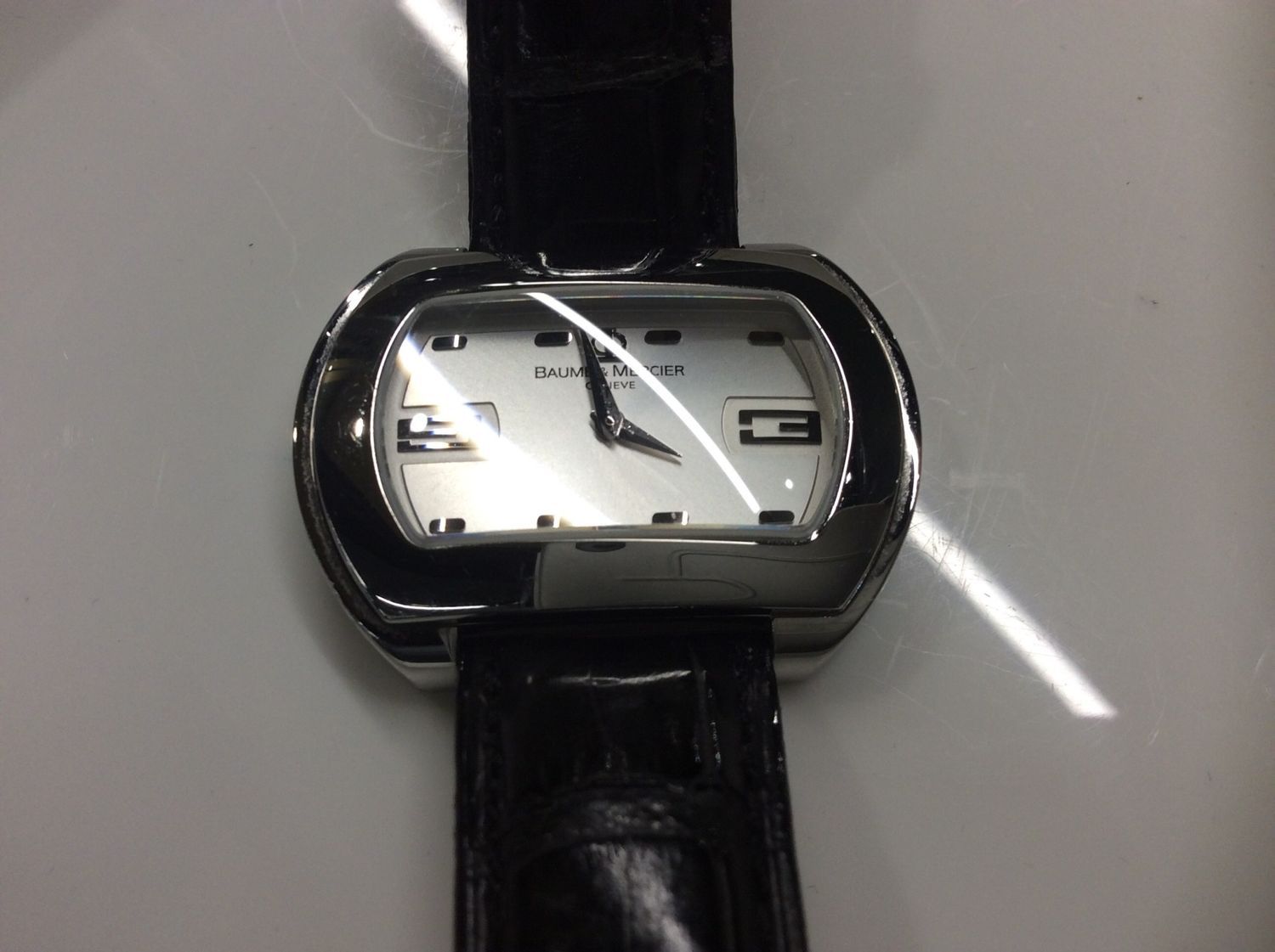 Baume Mercier black leather