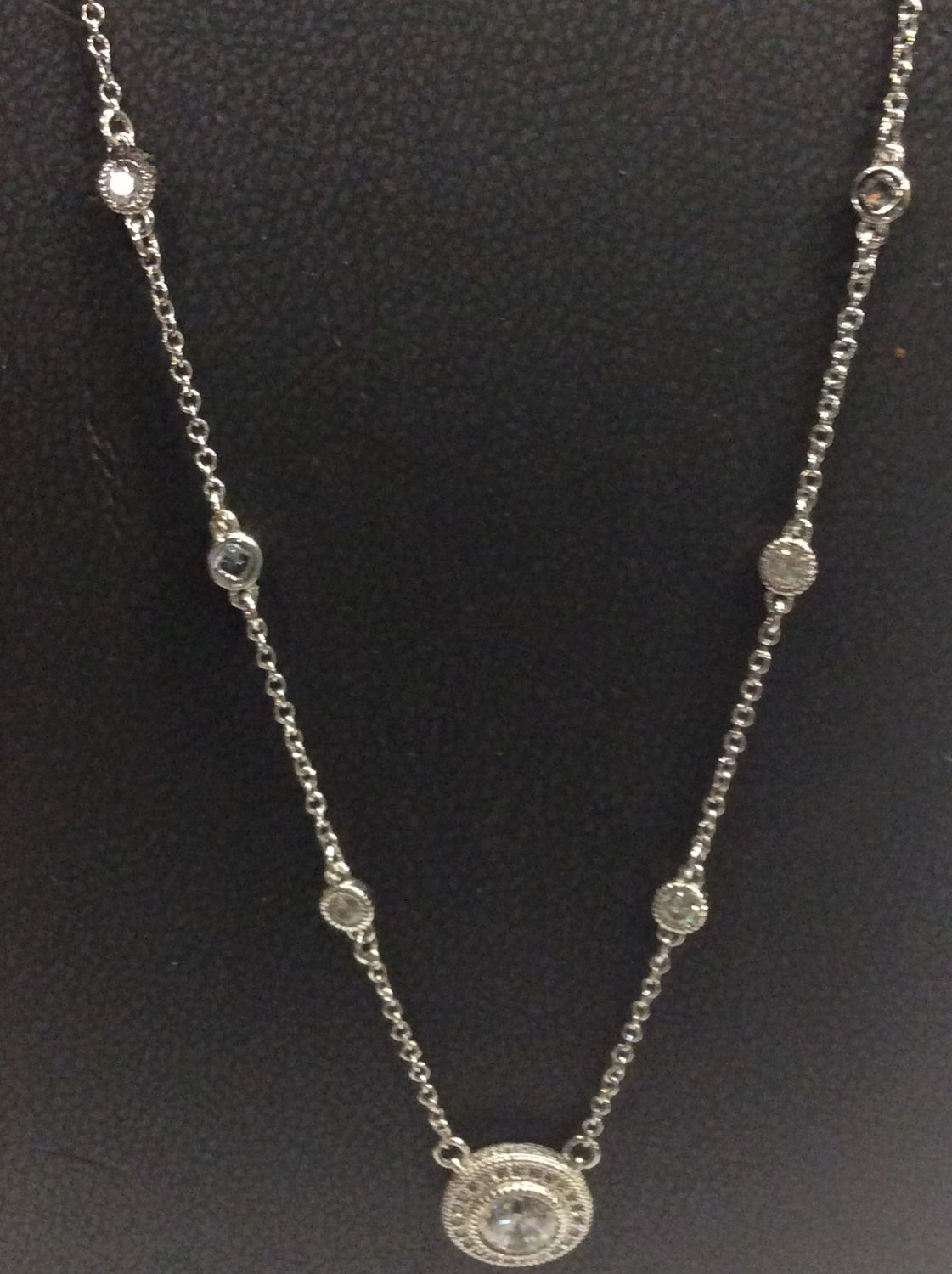 N0014CLP18 Lafonn Necklace Sterling Silver Simulated Diamonds