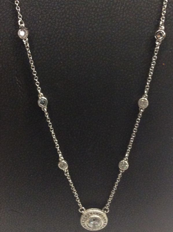 N0014CLP18 Lafonn Necklace Sterling Silver Simulated Diamonds