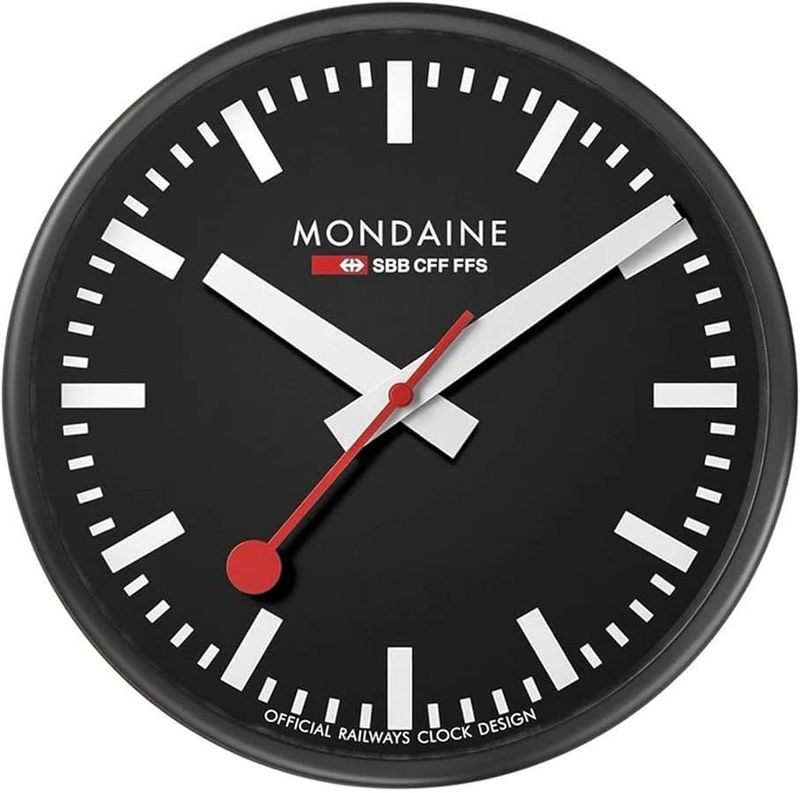 A990.64SBB Mondaine Clock BLACK