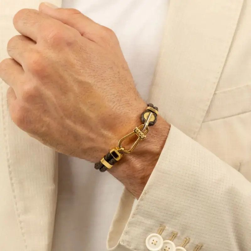 1580700M HBoss brown gold navy bracelet