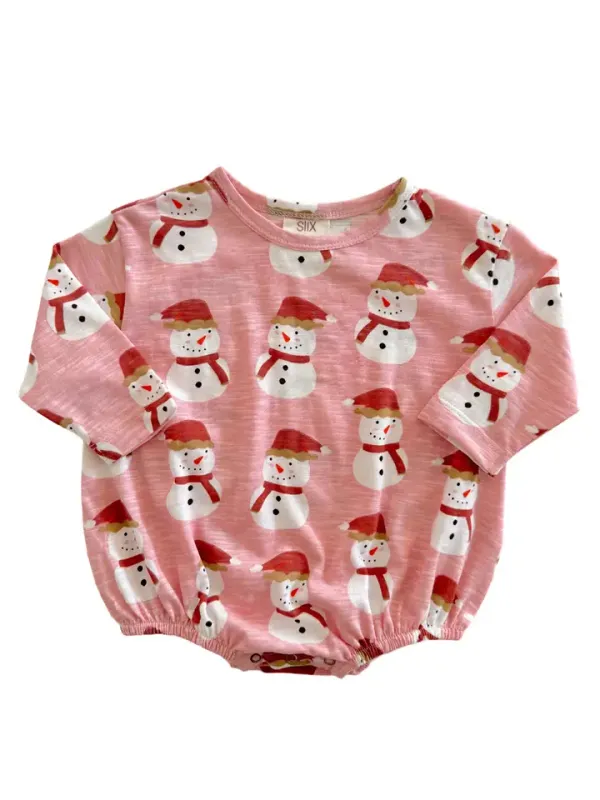 SNOWMAN ROMPER PINK