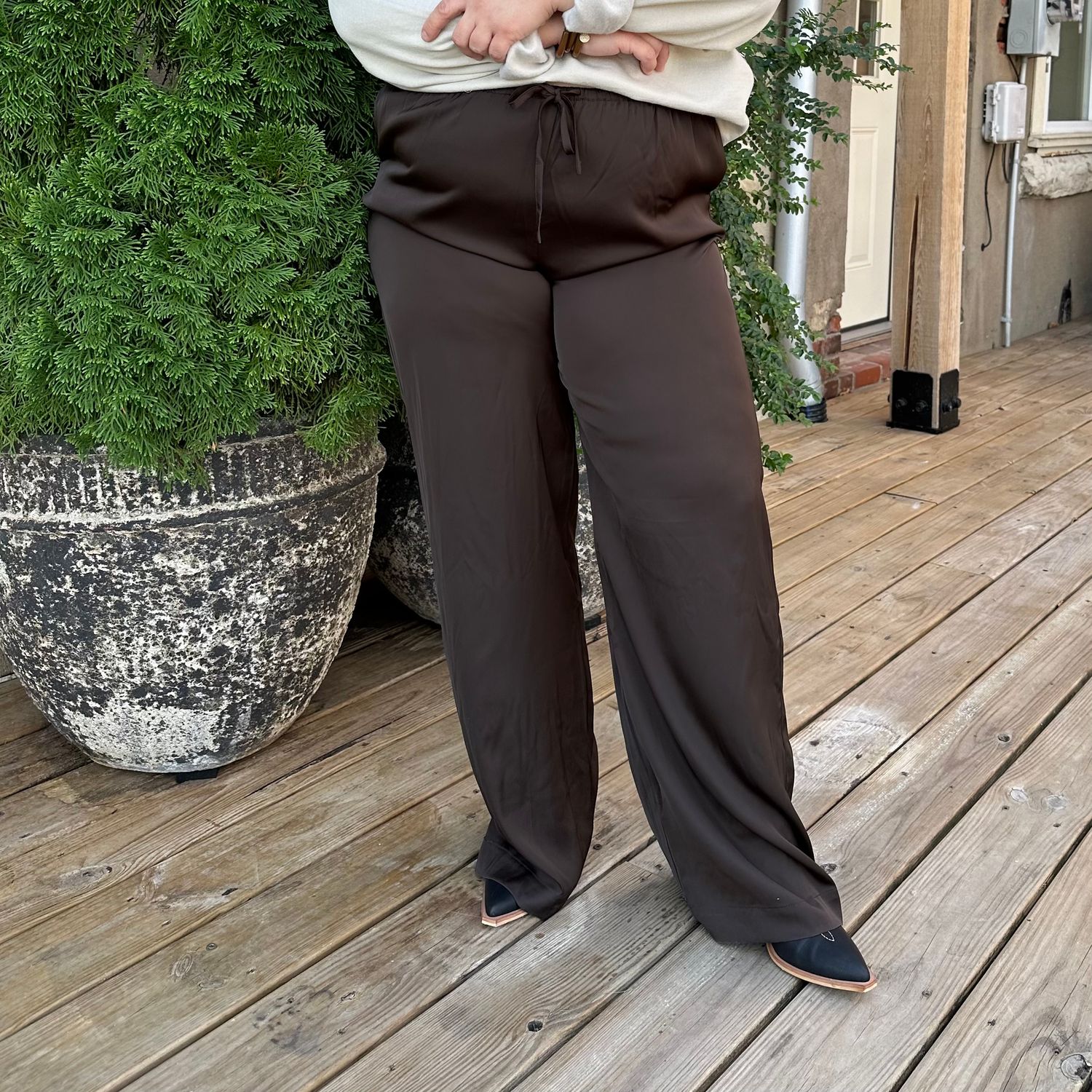 SATIN PANTS ESPRESSO