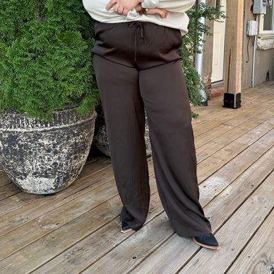 SATIN PANTS ESPRESSO