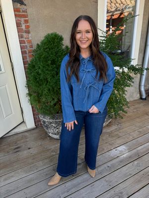 BOW TIE DENIM JACKET