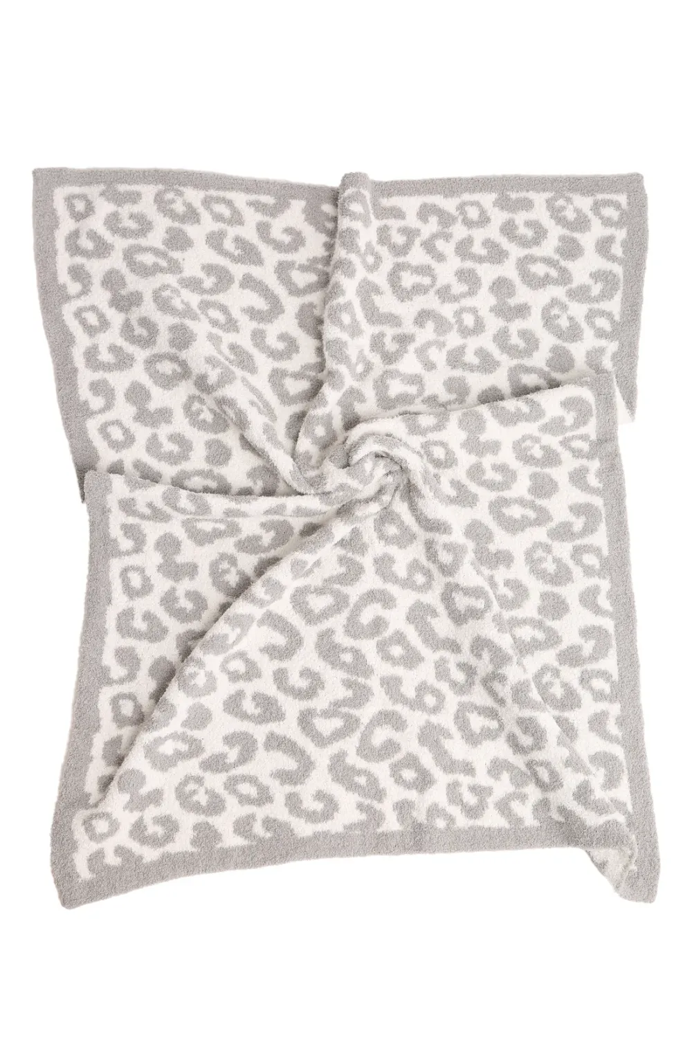KIDS THROW BLANKET LEOPARD GREY