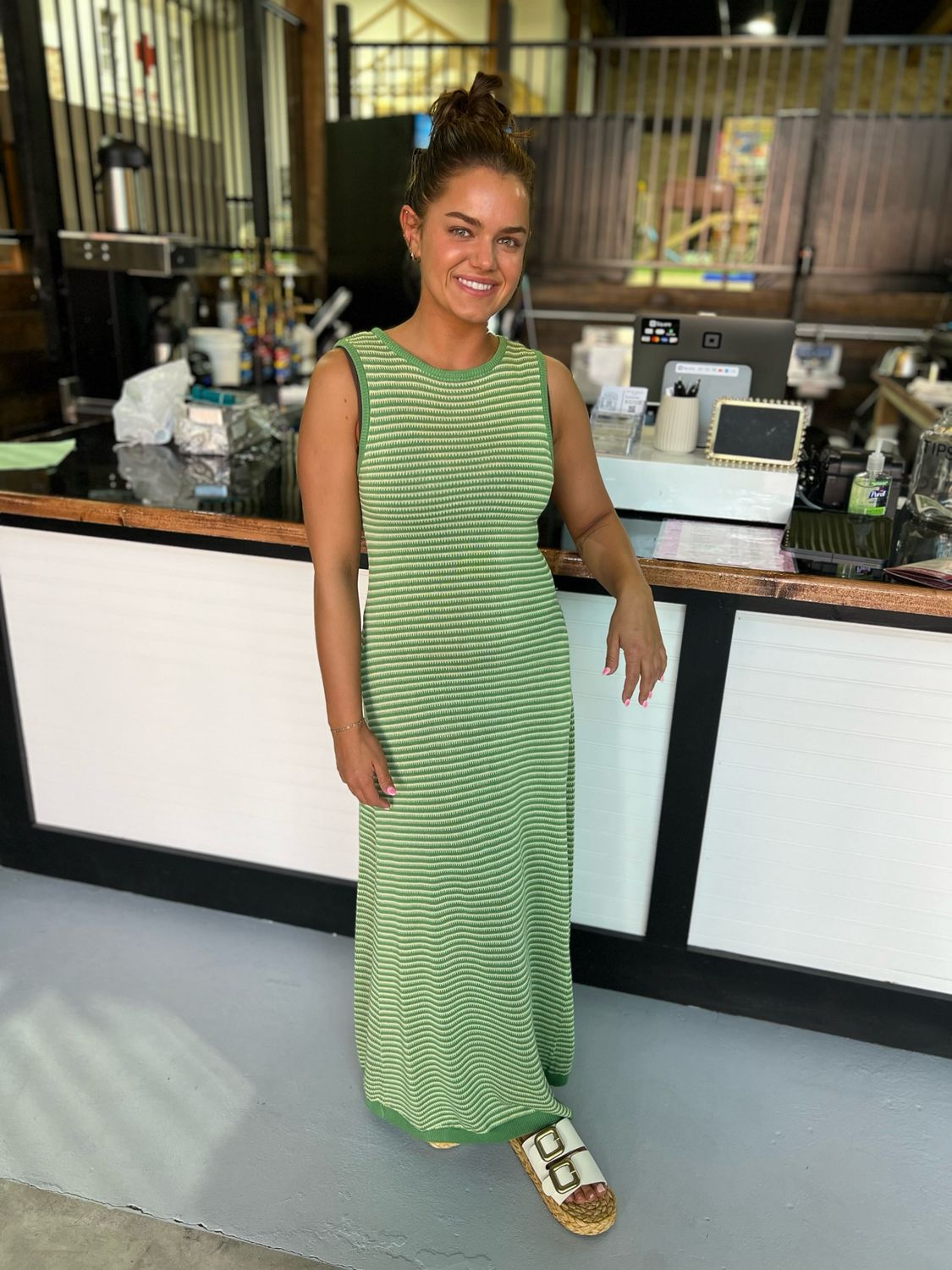 CALIA STRIPED MAXI