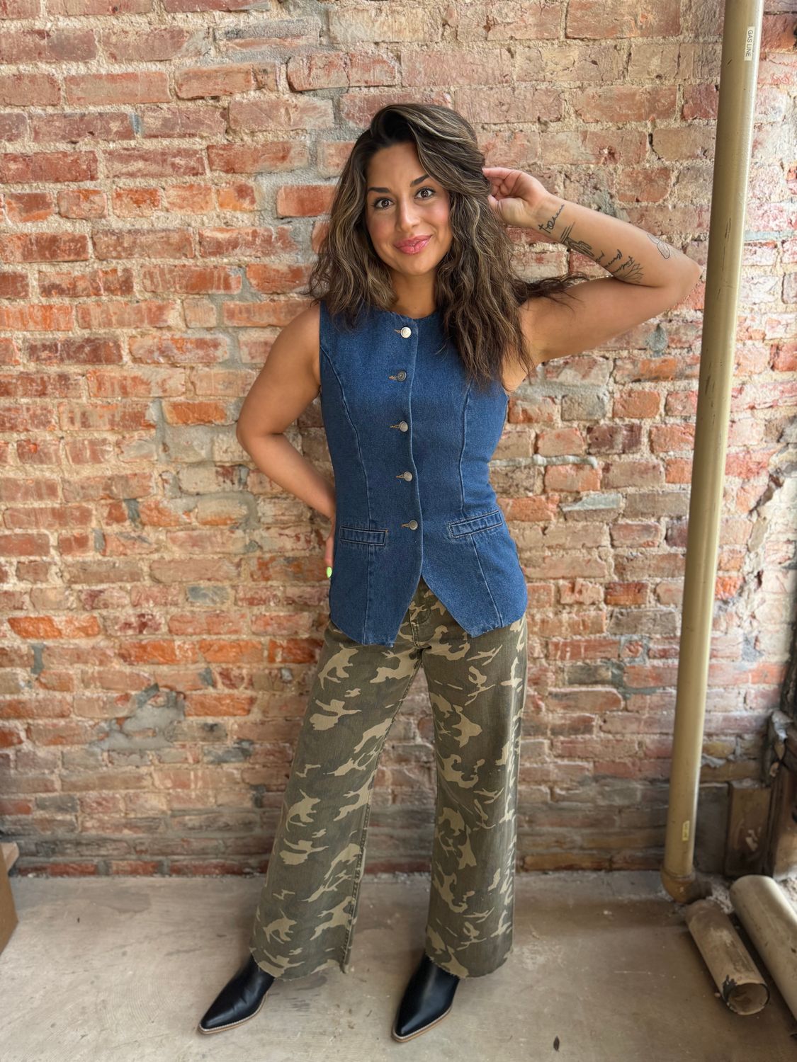 CAMO WIDE LEG