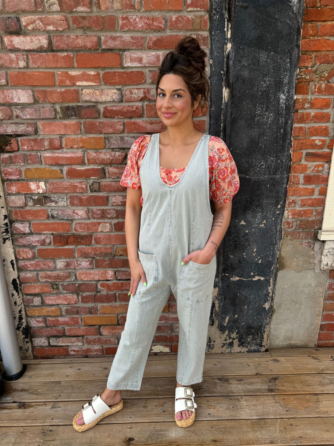 FADED STRIPE JUMPSUIT