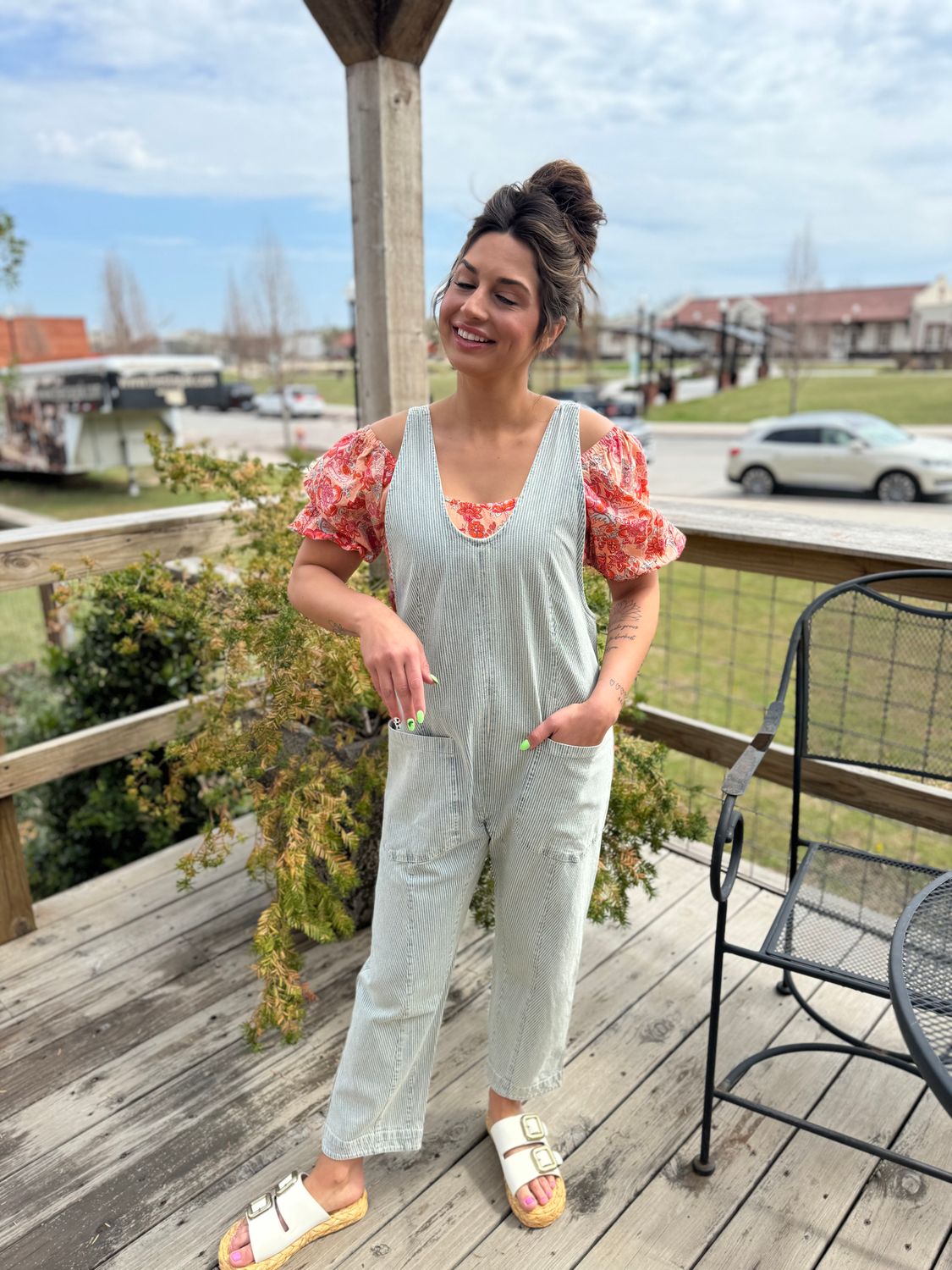 FADED STRIPE JUMPSUIT