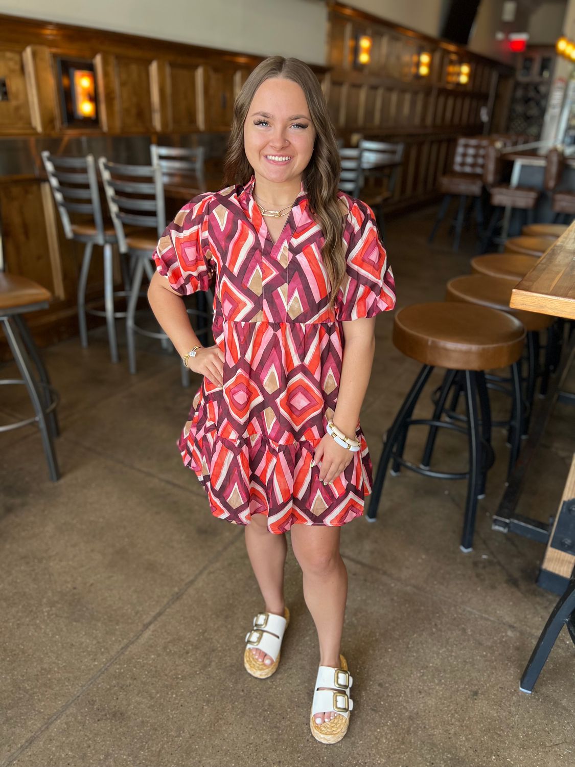 PUFF SLEEVE DRESS RUBY