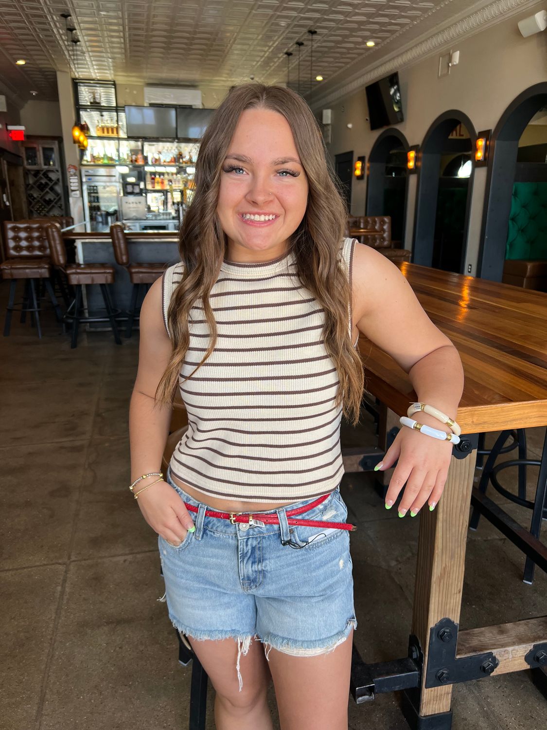 STRIPED KNITTED TOP