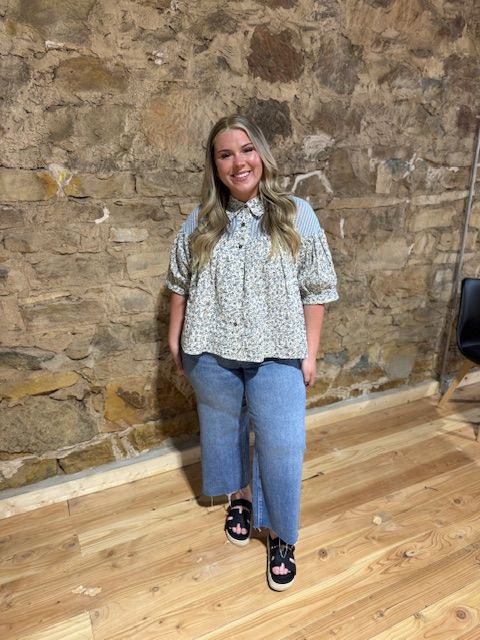 CROCHET CONTRAST BUTTON DOWN