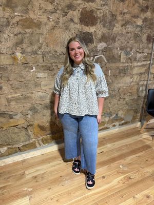 CROCHET CONTRAST BUTTON DOWN
