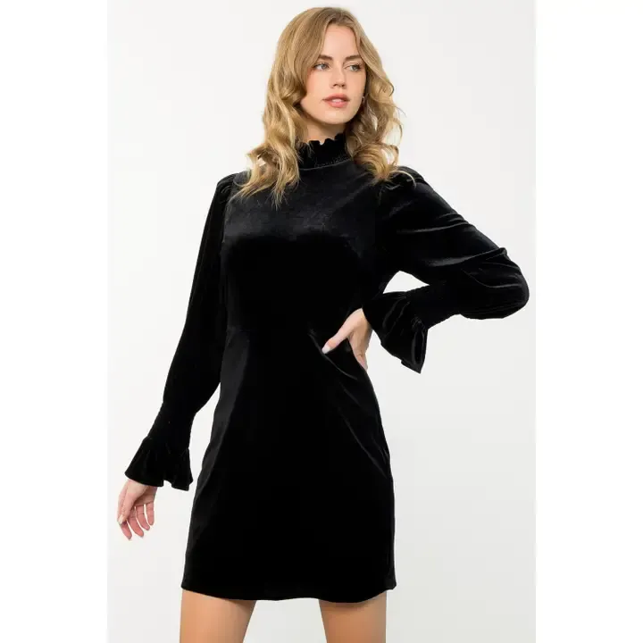 DONNA VELVET DRESS BLACK