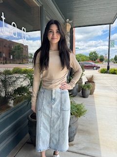 DENIM PENCIL SKIRT