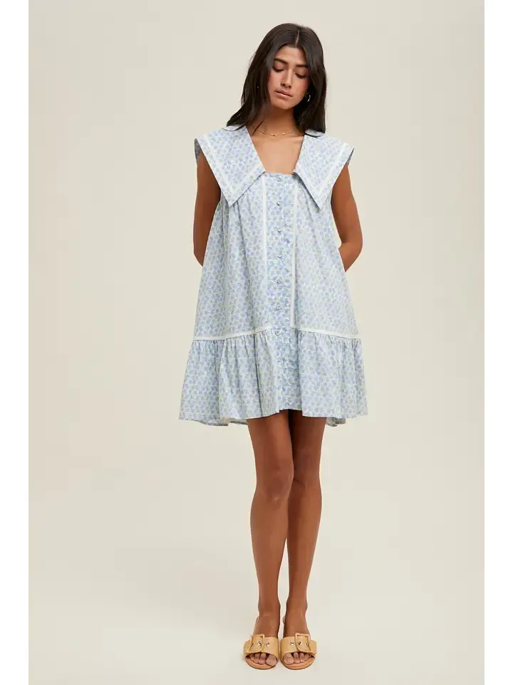 COLLARED FLORAL MINI
