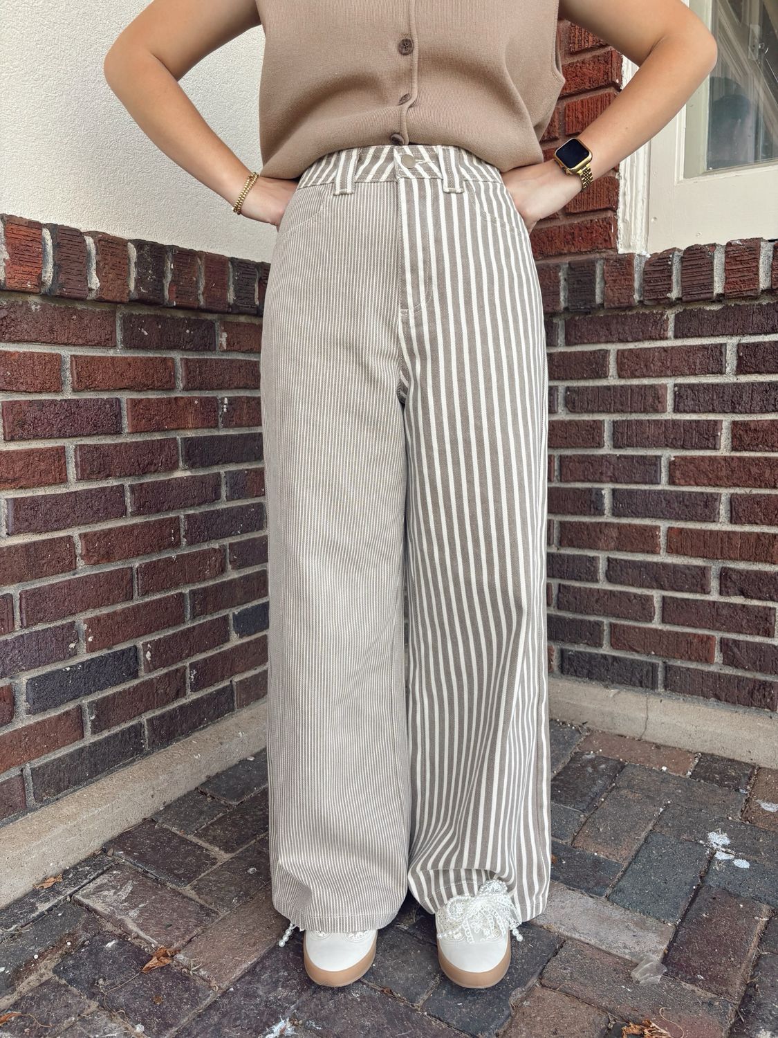 STRIPE MIXED PANTS