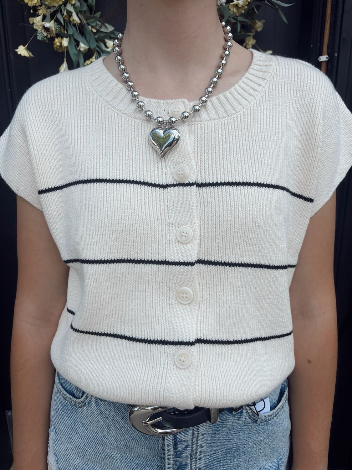 STRIPE KNIT CARDIGAN