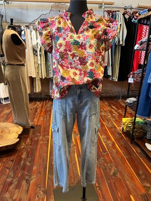 LYNN V NECK BLOUSE 
