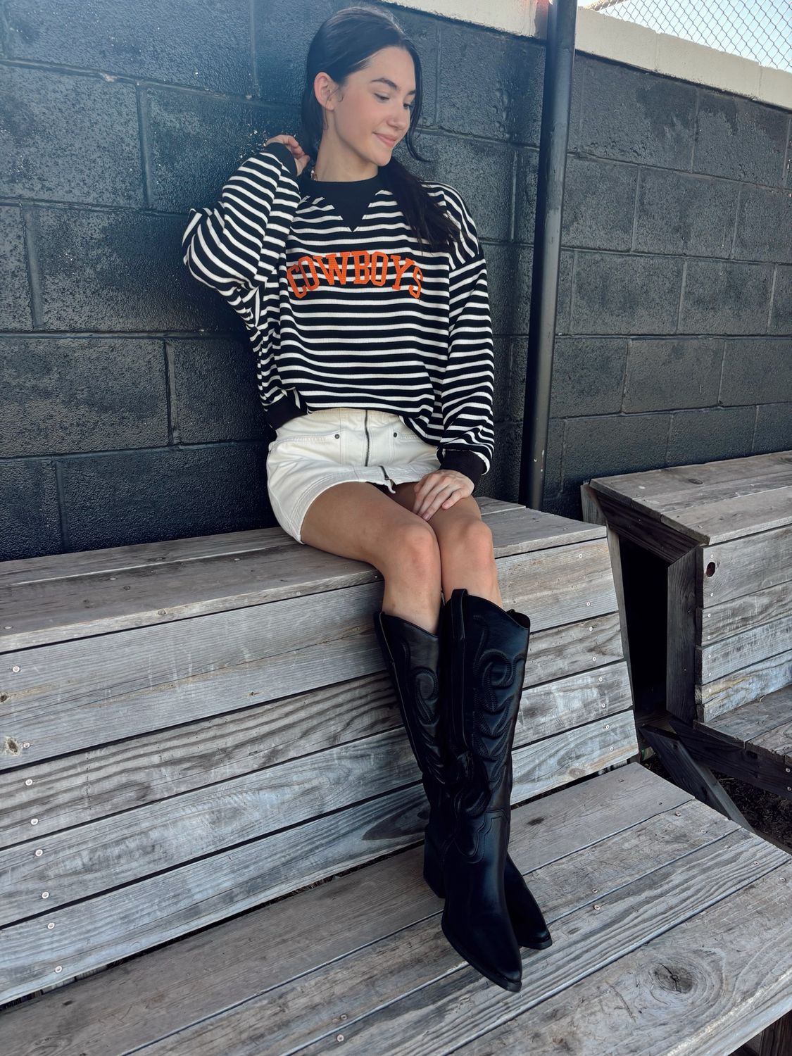 YARD LINE WAFFLE KNIT