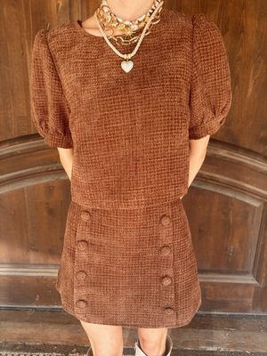 TWEED PUFF CROP TOP