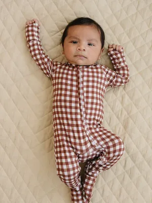 CHOCOLATE GINGHAM ZIP