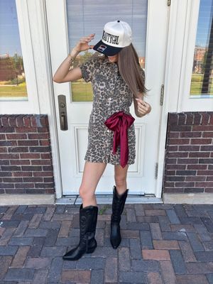 LEOPARD DENIM DRESS