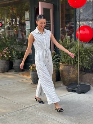 STRIPED JUMPSUIT