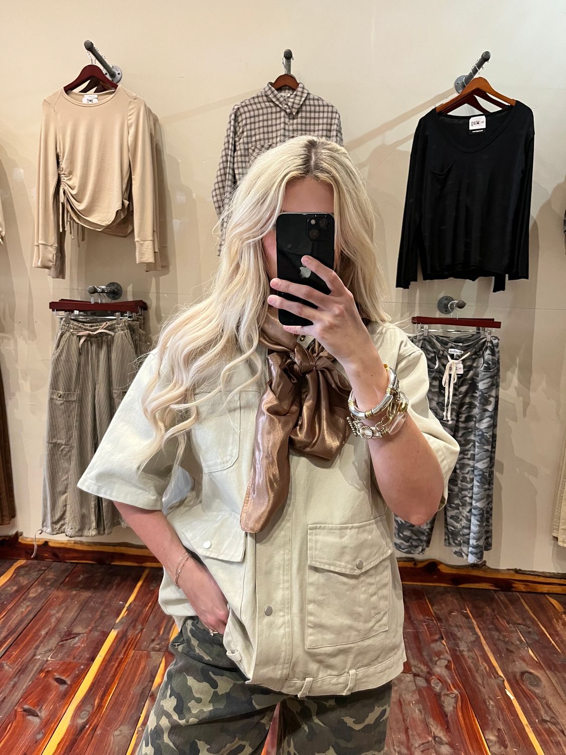 DENIM SS JACKET W/ CONTRAST COLLAR