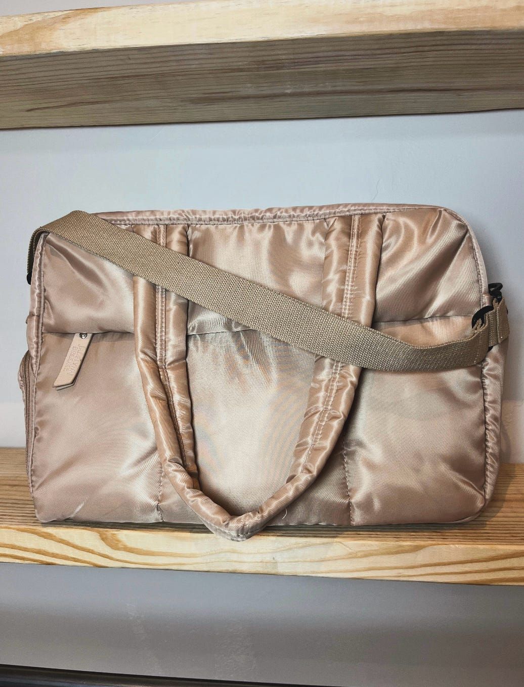 PUFFER QUILTED DUFFLE TAN 