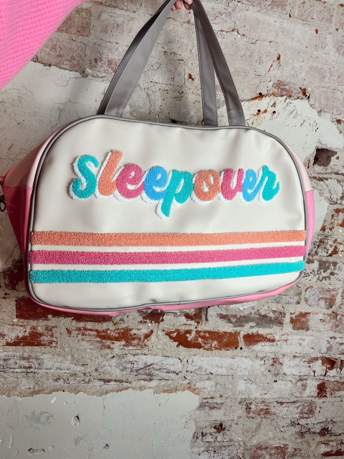 SLEEPOVER STRIPE DUFFLE 