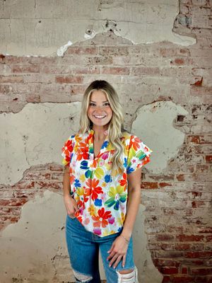 CONNIE V NECK BLOUSE