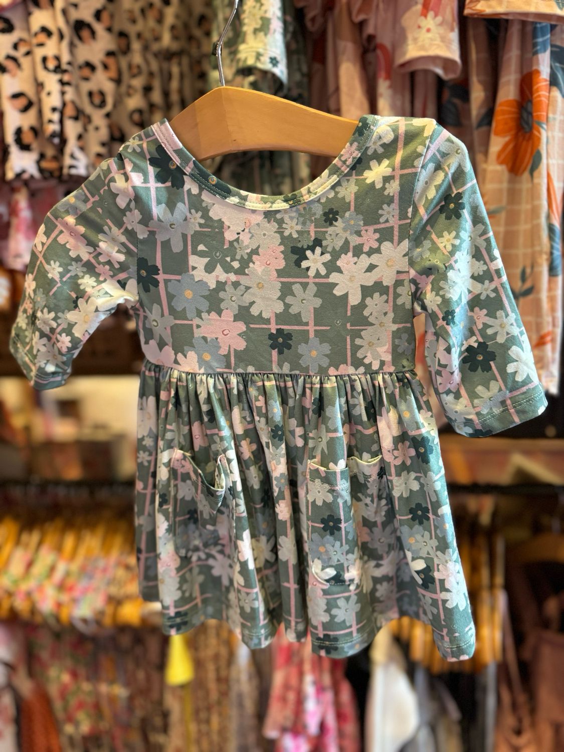 POCKET TWIRL DRESS FOREST FLOWER