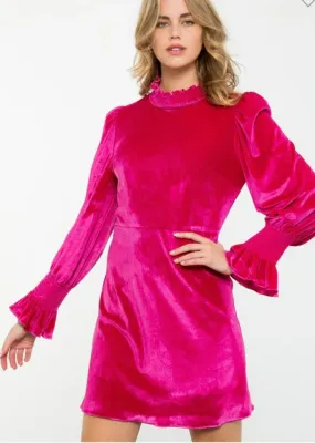 DONNA VELVET DRESS MAUVE