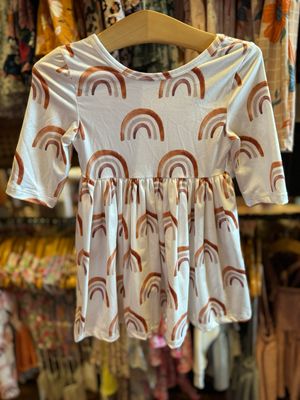 TWIRL DRESS LATTE RAINBOWS
