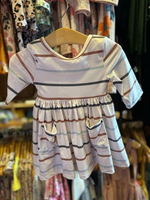 POCKET DRESS FALL STRIPES