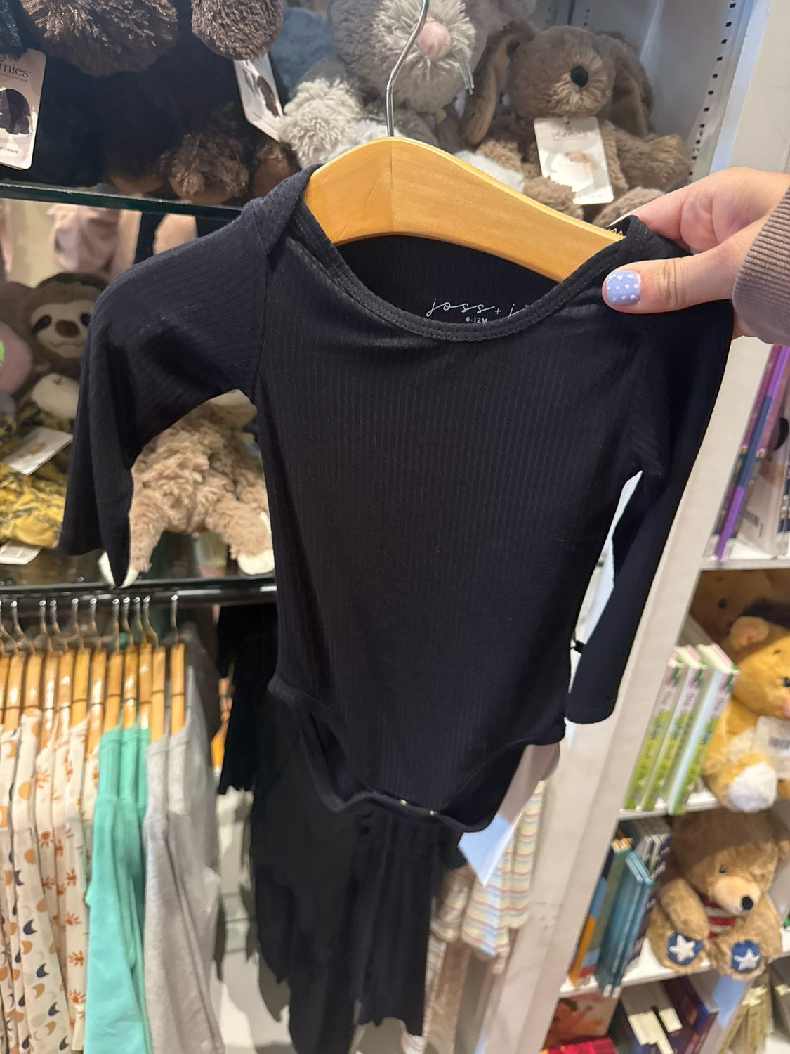 BLACK BAMBOO LS ONESIE