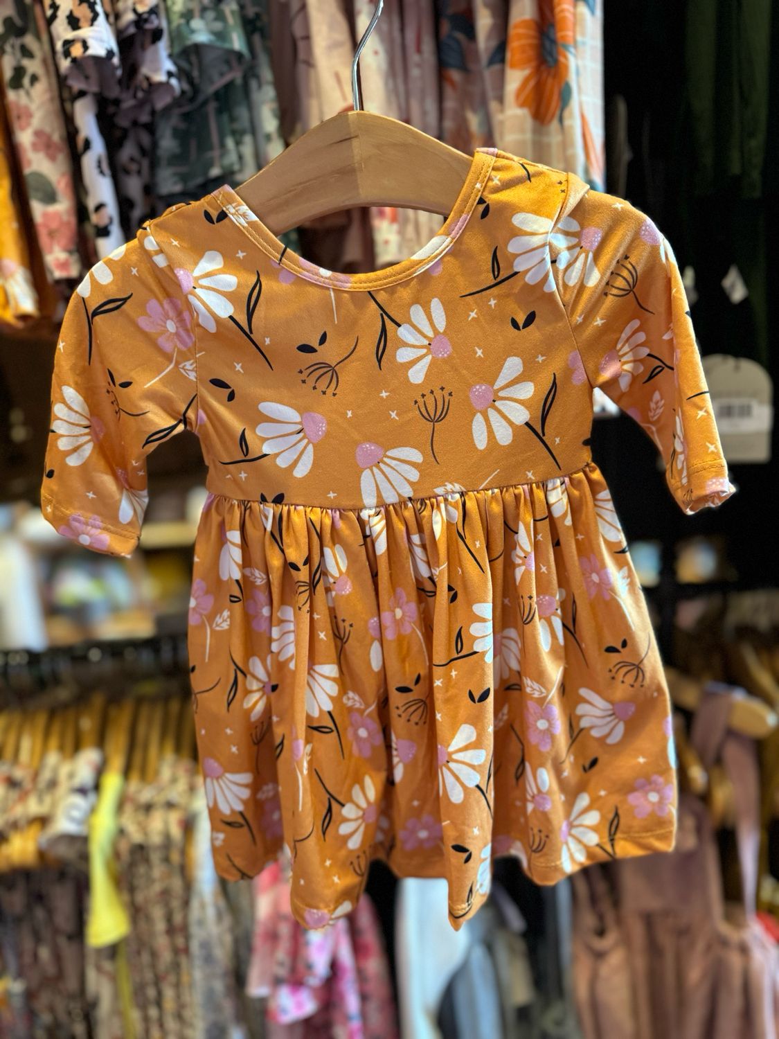 TWIRL DRESS DANDELIONS IN FALL