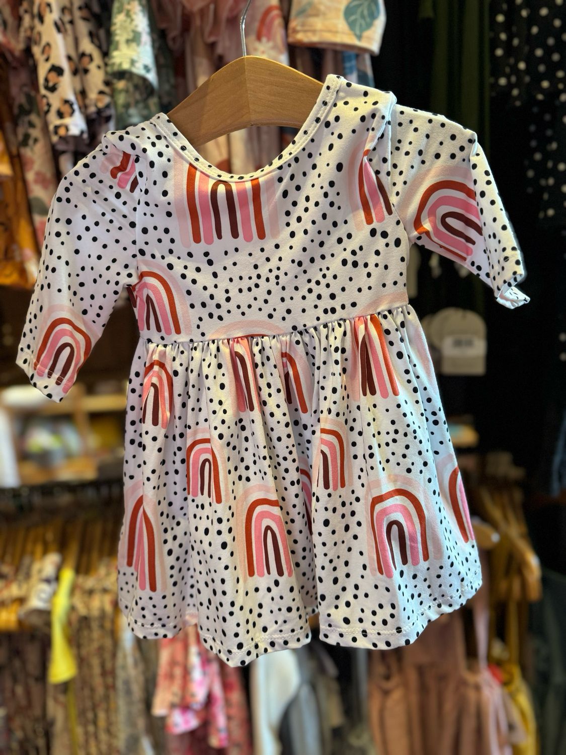 TWIRL DRESS PEACH RAINBOW