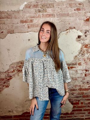 CROCHET CONTRAST BUTTON DOWN