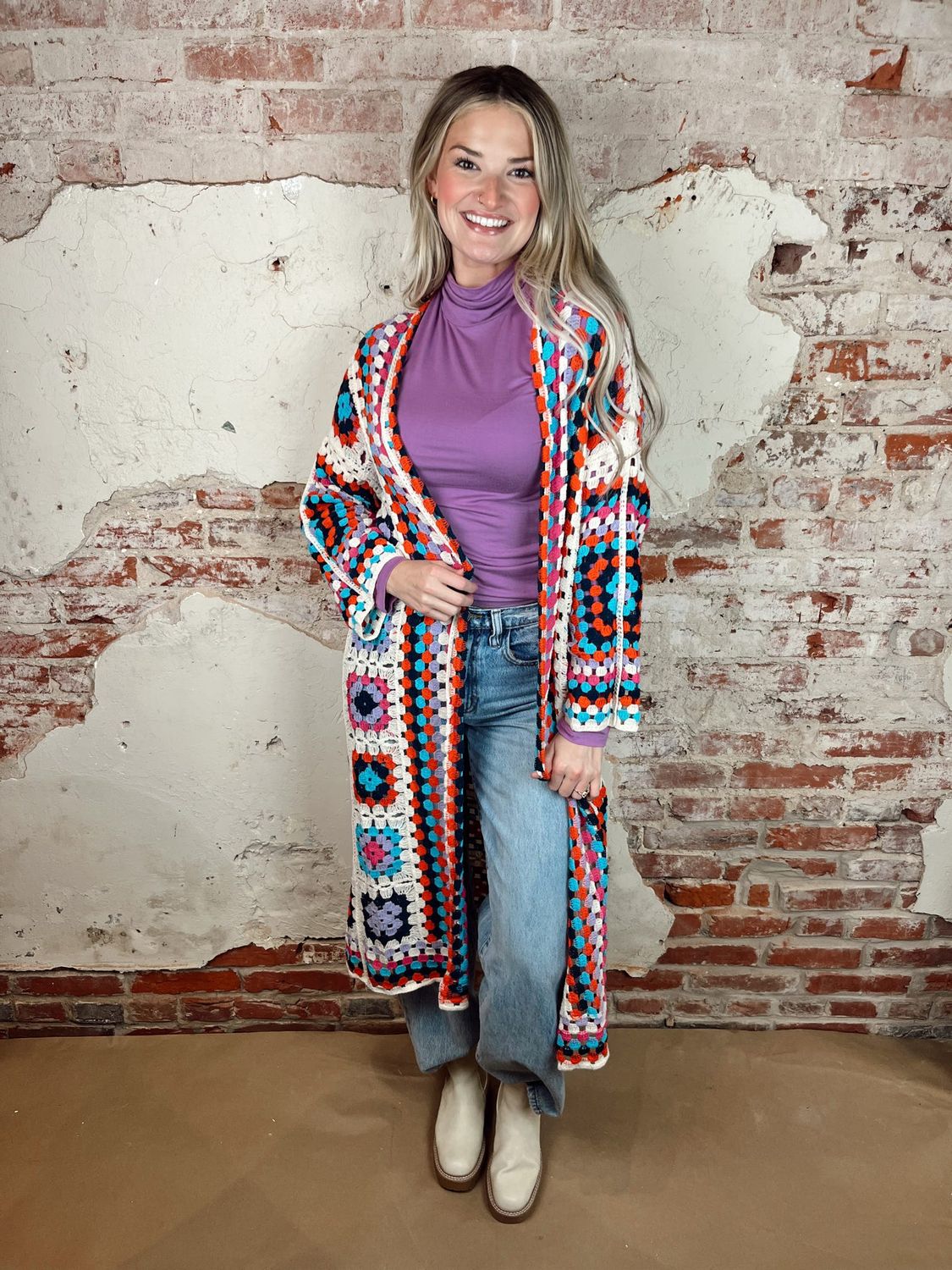 RAINBOW CROCHET CARDIGAN