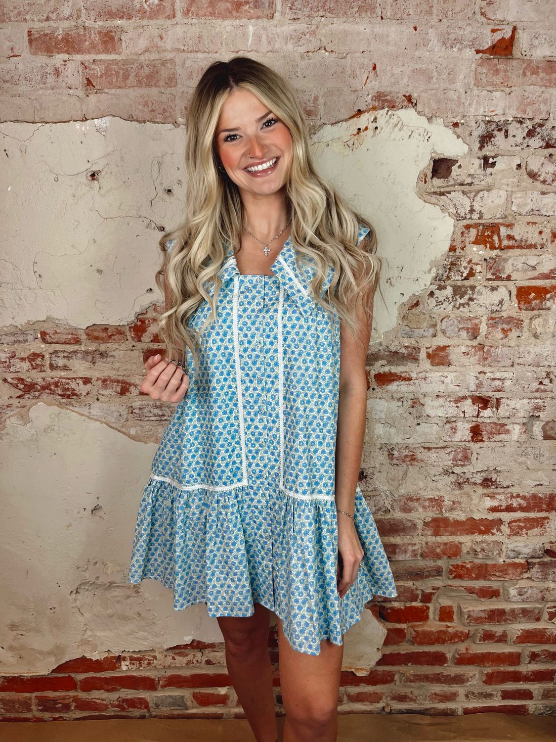 COLLARED FLORAL MINI