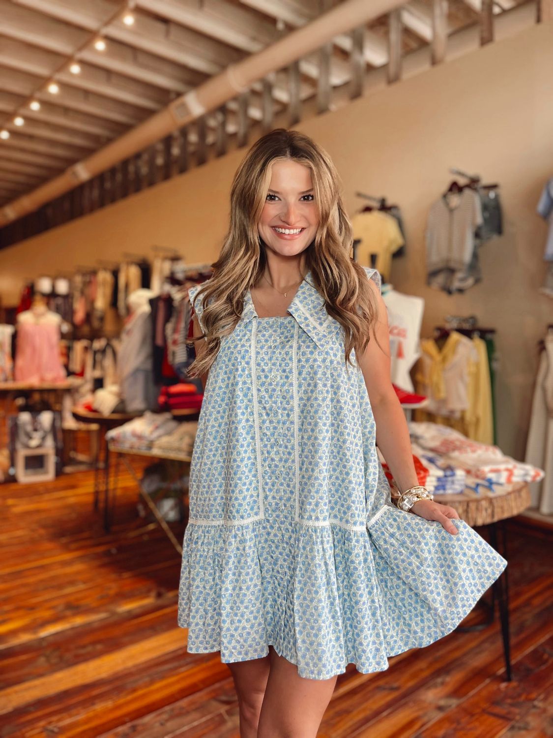 COLLARED FLORAL MINI