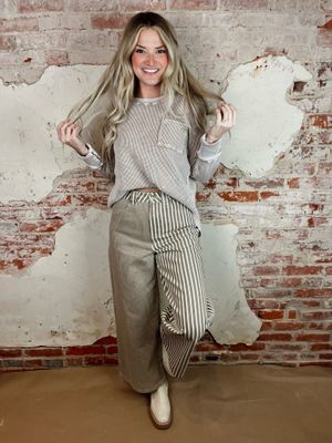 STRIPE MIXED PANTS