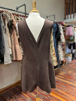 SUEDE FRONT LACEUP ROMPER