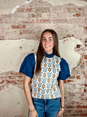 PUFF SLEEVE FLORAL TOP