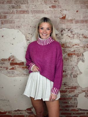 MOCK  STITCHED SWEATER